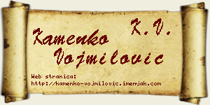 Kamenko Vojmilović vizit kartica